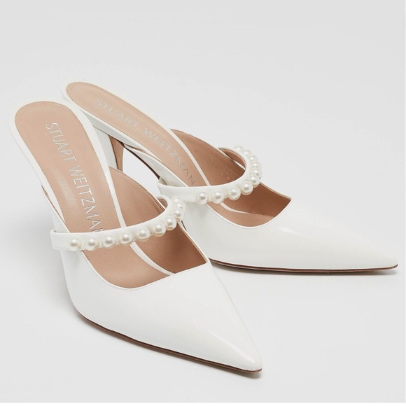 Stuart Weitzman Women's Goldie 100 Pointed Toe Embellished High Heel Pumps - Picture 2 of 4